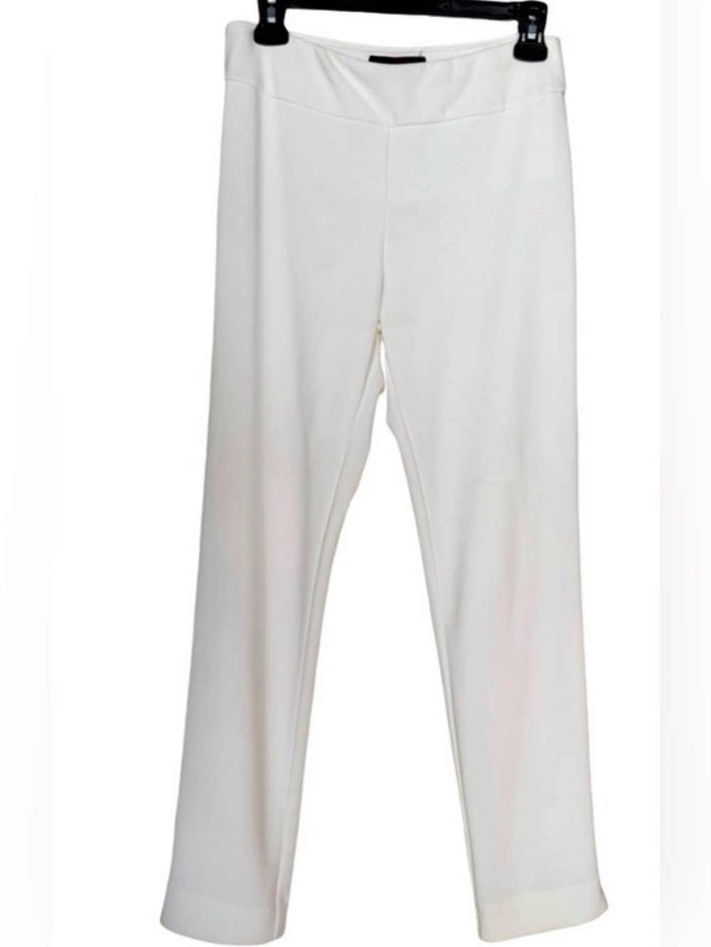 Crazy Larry White Stretch Cropped Pull On Pants Cotton/Lycra Sz 4 Best Fit